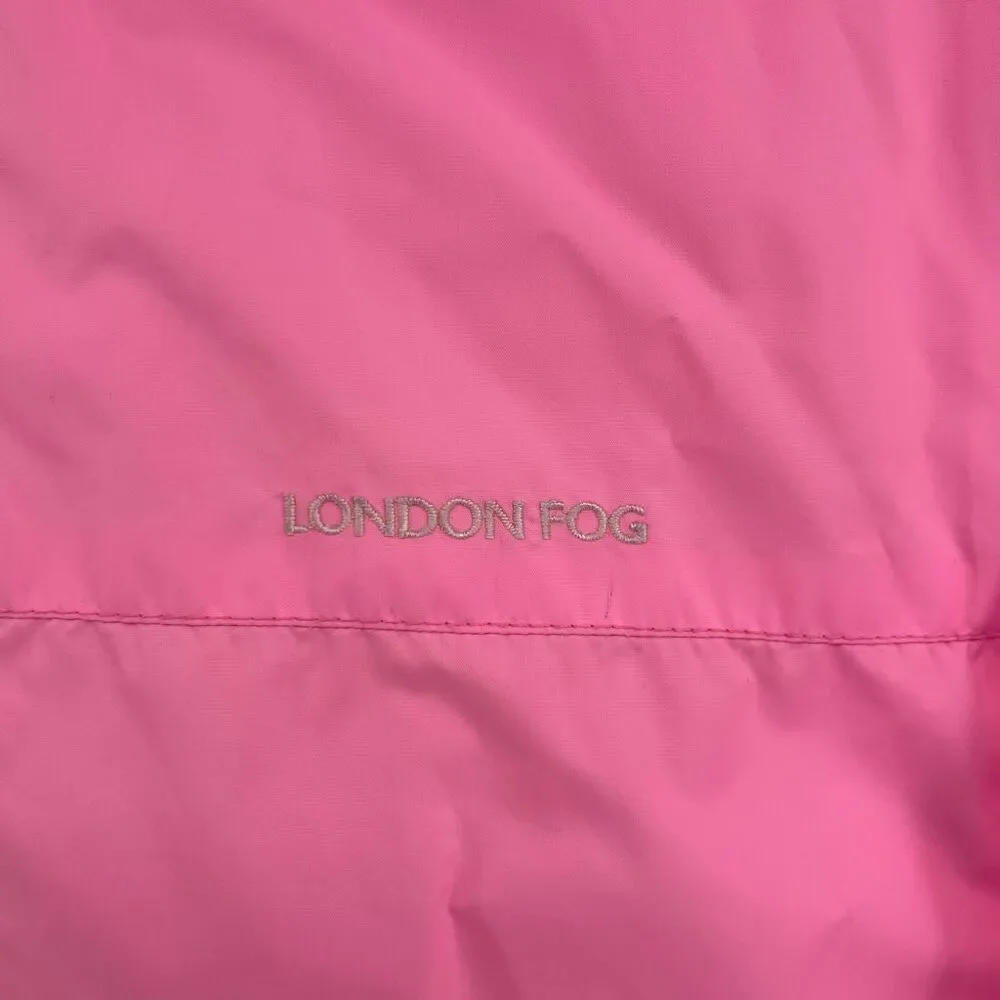 London Fog Girls Pink Hooded Packable Lightweight Water Resistant Jacket Size 7